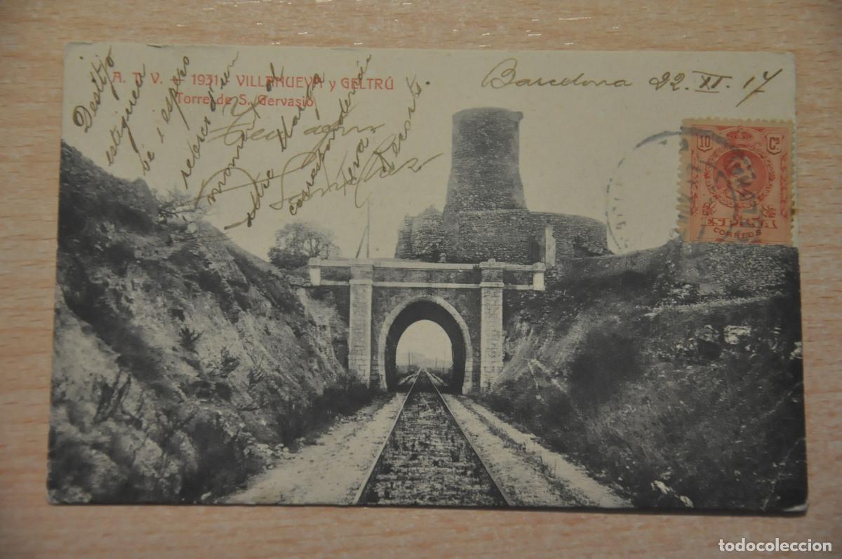 Postales: postal villanueva y geltru, torre de s.gervasio atv 1931