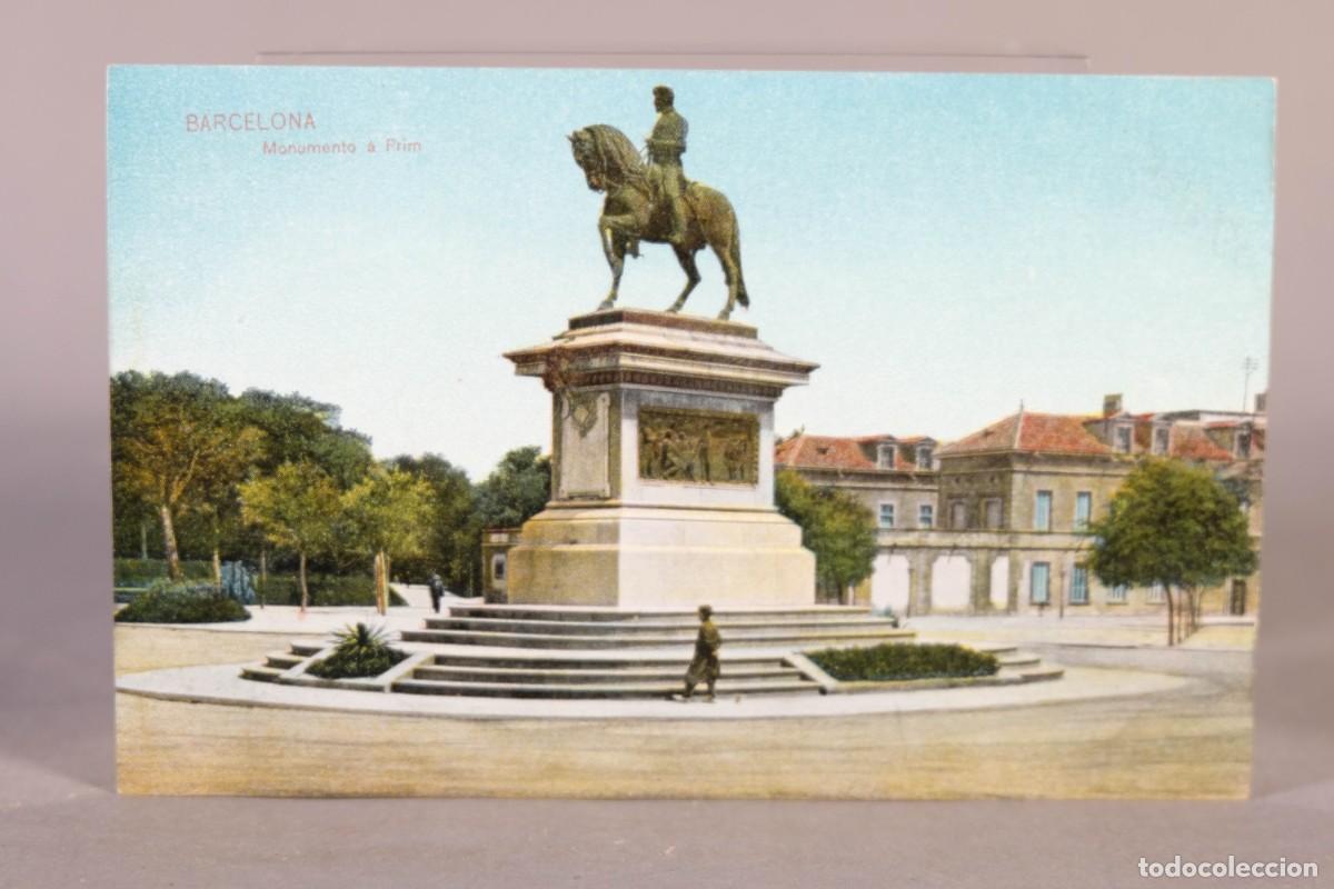 Postales: TARGETA POSTAL - MONUMENTO A PRIM DE BARCELONA - Foto 1