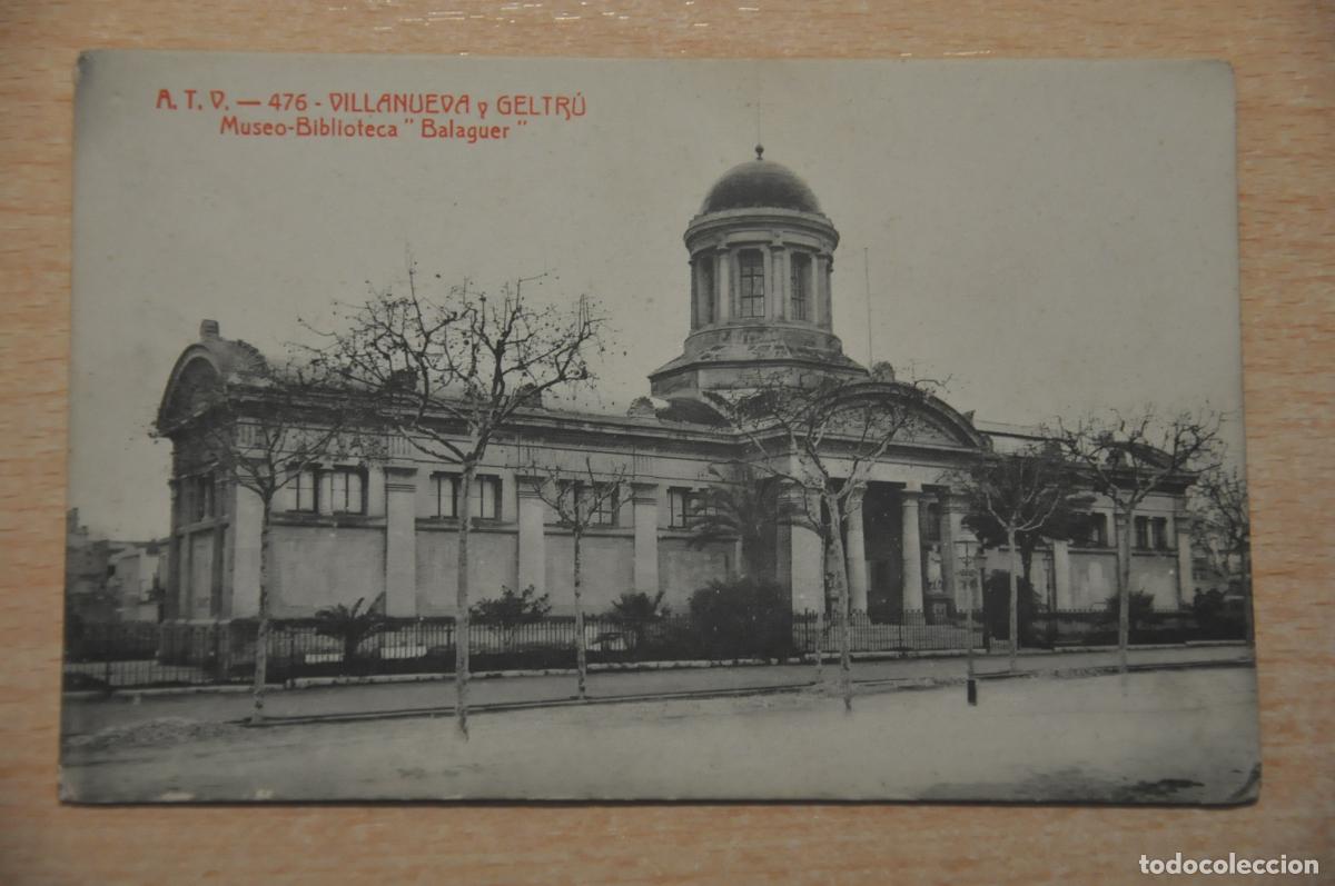 Postales: postal villanueva y geltru, museo biblioteca balaguer atv 476