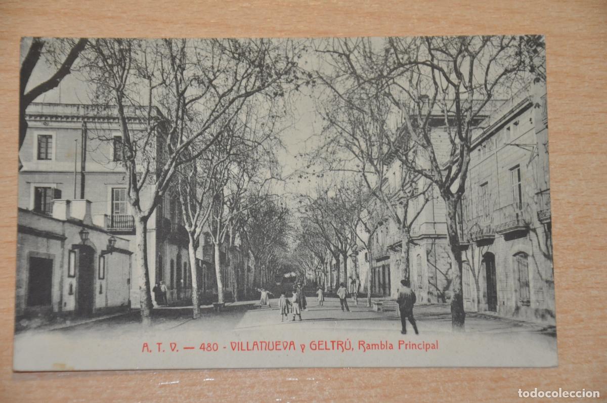 Postales: postal villanueva y geltru, en buen estado circulada V1rambla principal atv 480
