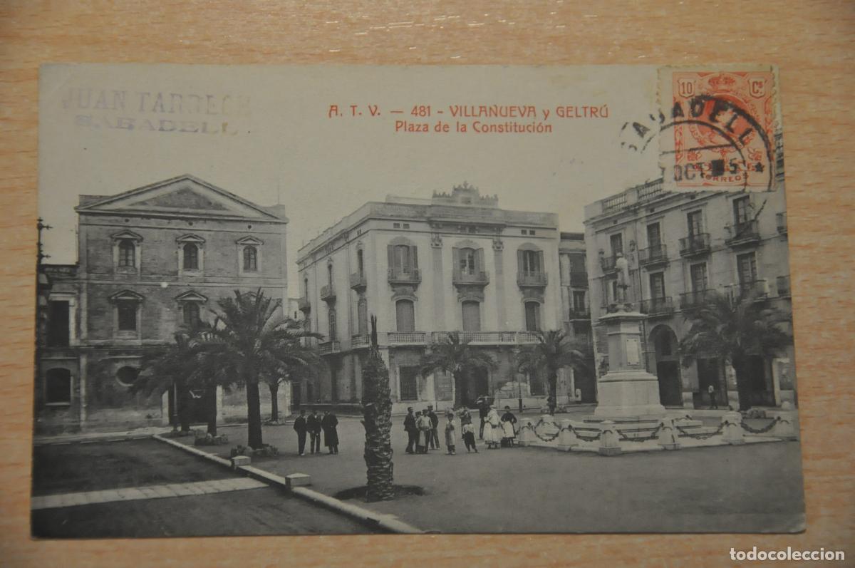 Postales: postal villanueva y geltru, plaza de la constitucion atv 481