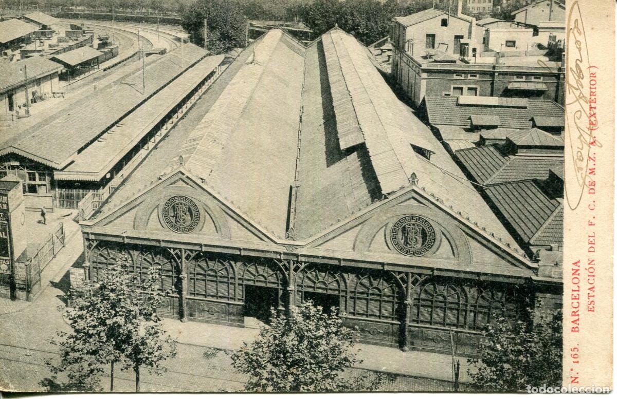 Cartoline: BARCELONA-ESTACI&Oacute;N DEL FERROCARRIL M.Z.A. FACHADA EXTERIOR- LB BARTRINA N&ordm; 165- SIN DIVIDIR