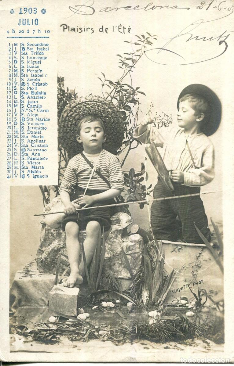 Cartoline: CALENDARIO JULIO 1903- LB BARTRINA -SIN DIVIDIR-
