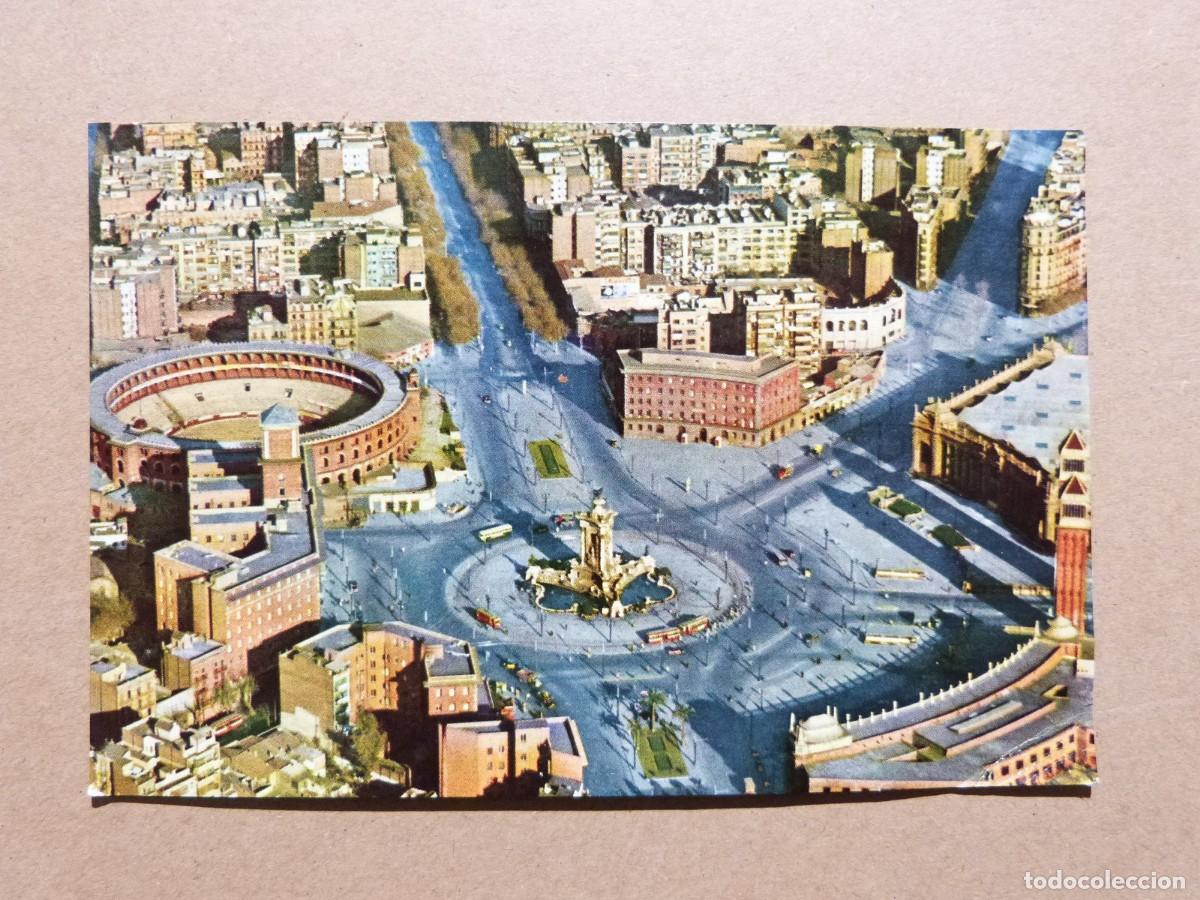 Postales: Postal de Barcelona - Vista aerea de la Plaza Espa&ntilde;a - A&ntilde;os 60