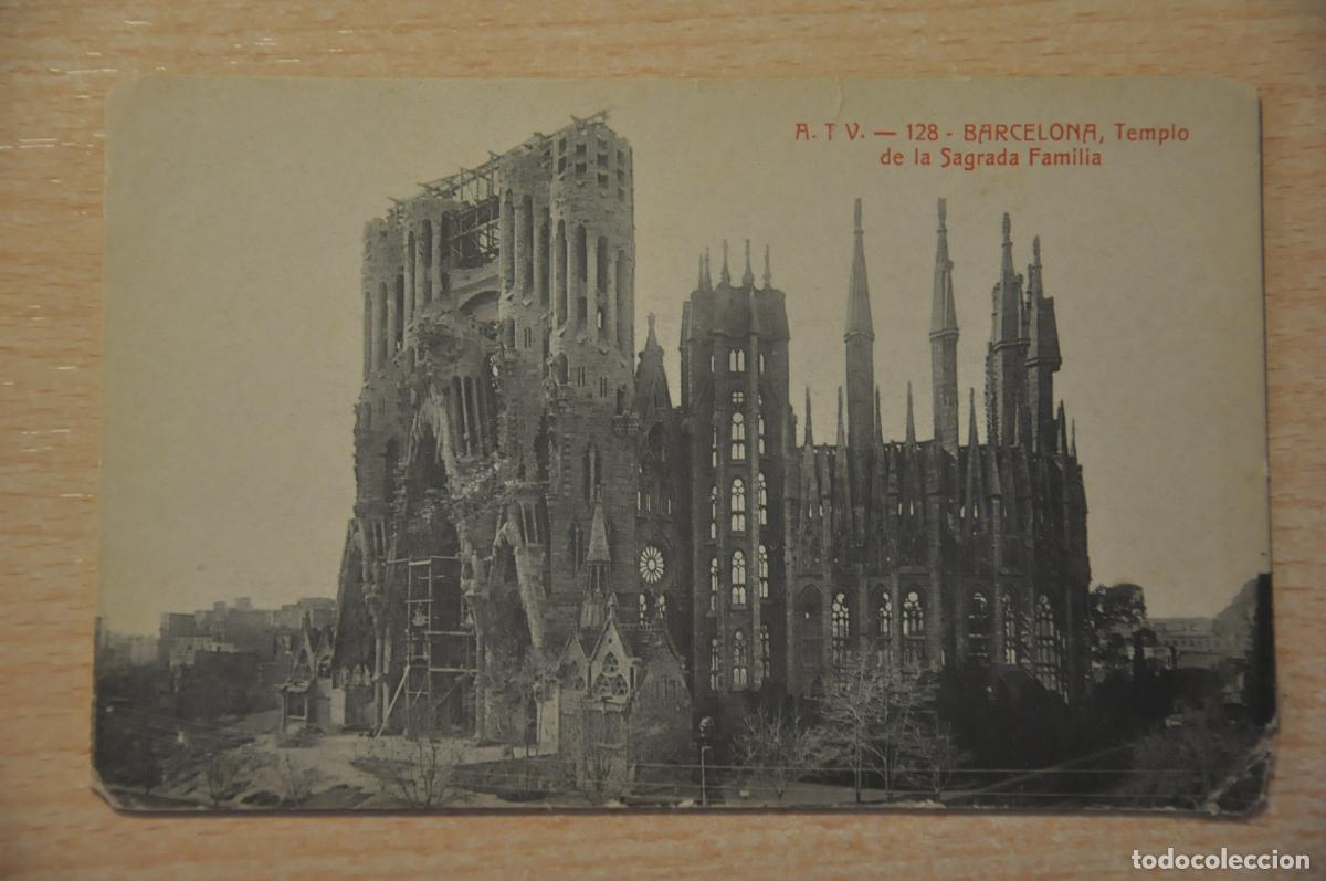 Postales: postal barcelona, templo de la sagrada familia atv 128