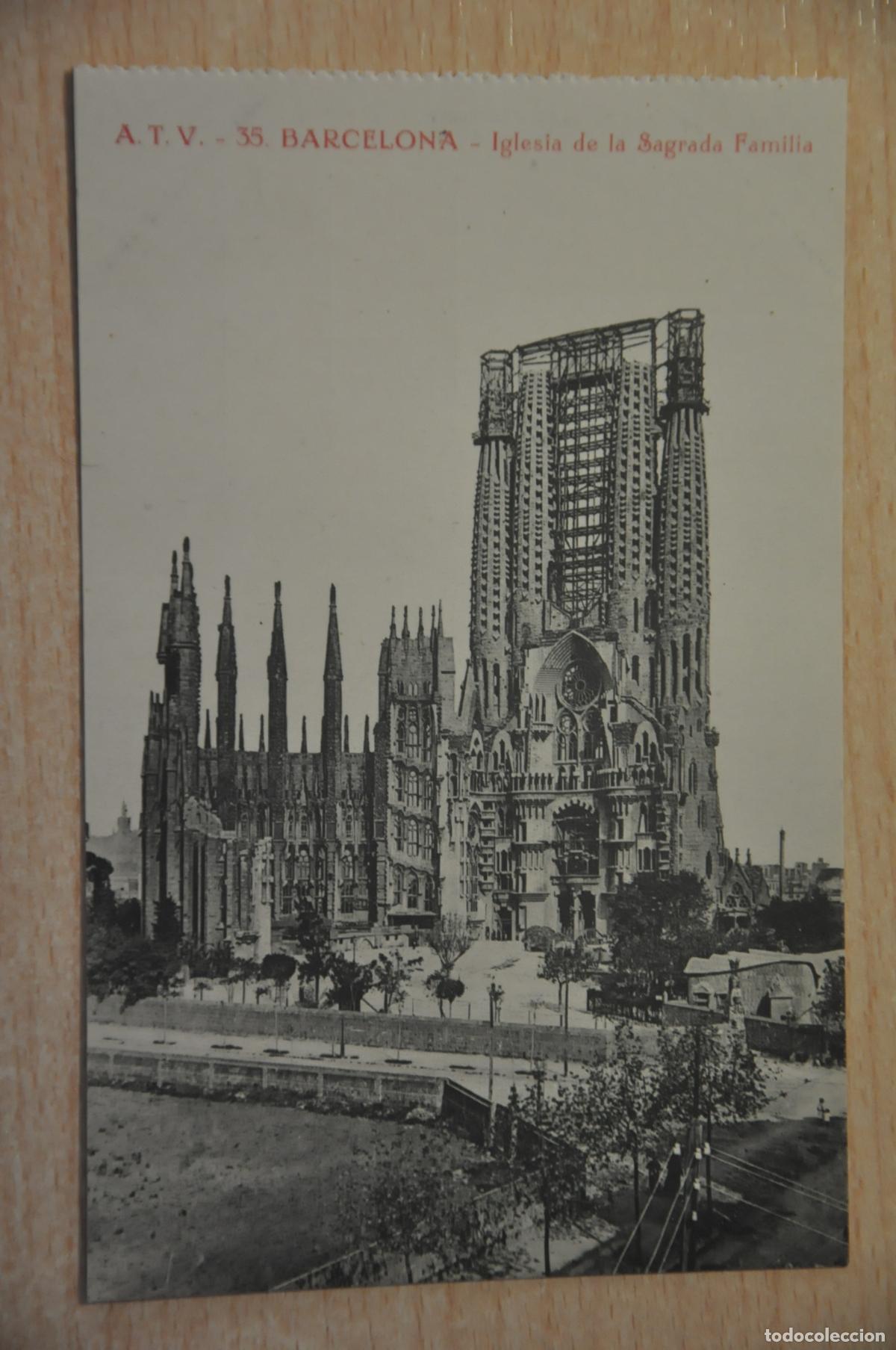 Postales: postal barcelona, iglesia de la sagrada familia atv 35