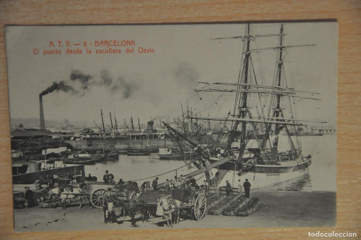 Postales: postal barcelona, el puerto desde la escollera del oeste atv 6