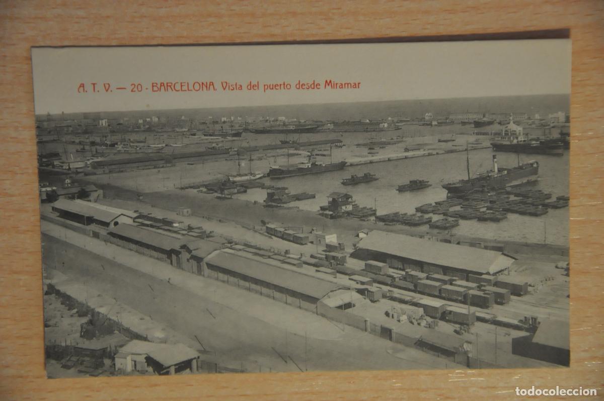 Postales: postal barcelona, vista del puerto desde miramar atv 20