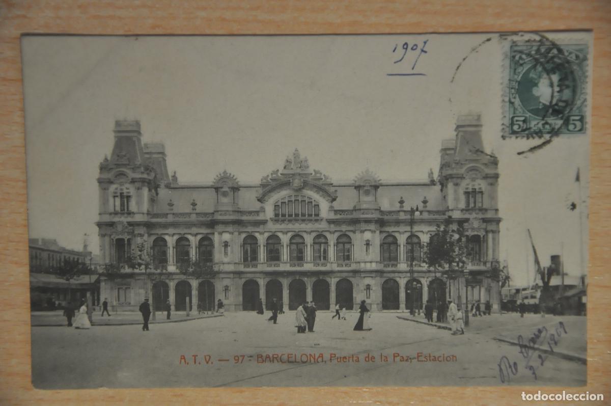 Postales: postal barcelona, puerta de la paz estacion atv 97