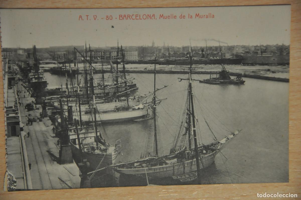 Postales: postal barcelona, muelle de la muralla atv 80