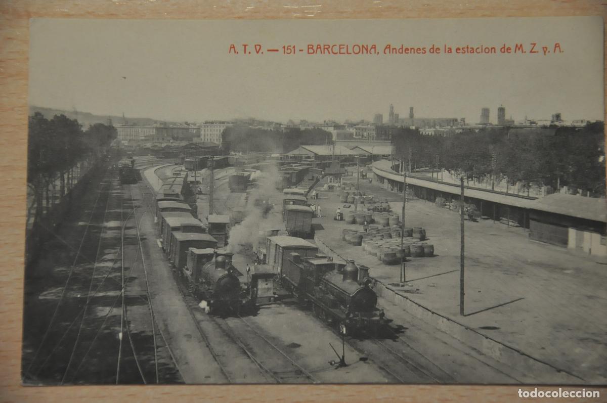 Postales: postal barcelona, andenes de la estacion de m.z. y a. atv 151
