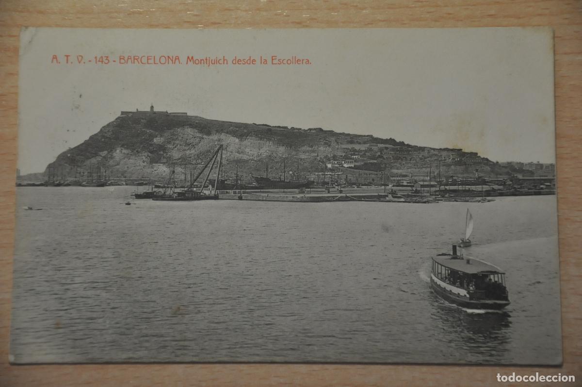 Postales: postal barcelona, montjuich desde la escollera atv 143