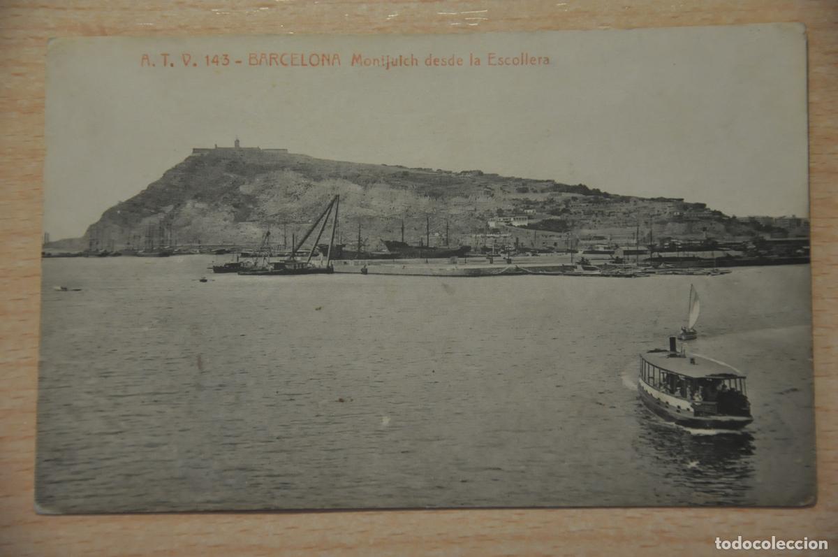 Postales: postal barcelona, montjuich desde la escollera atv 143