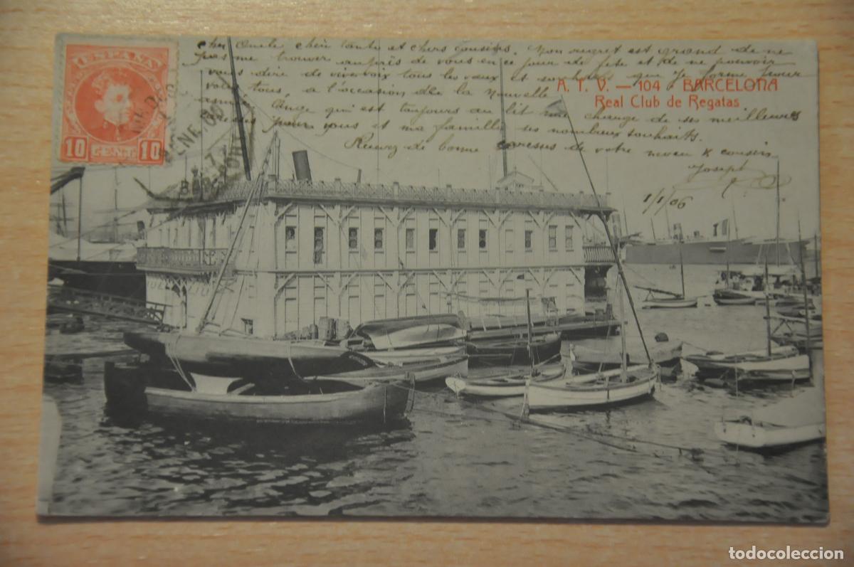 Postales: postal barcelona, real club de regatas atv 104