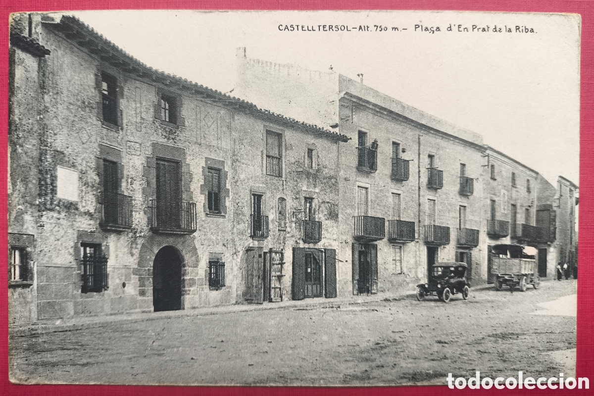 Postales: CASTELLTER&Ccedil;OL PLA&Ccedil;A D'EN PRAT DE LA RIBA POSTAL FOTOTIPIA MOIAN&Egrave;S C. 1925