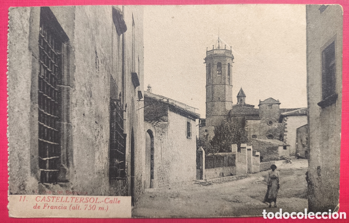 Postales: CASTELLTER&Ccedil;OL CARRER DE FRAN&Ccedil;A POSTAL ANIMADA FOTOTIPIA MOIAN&Egrave;S C. 1925