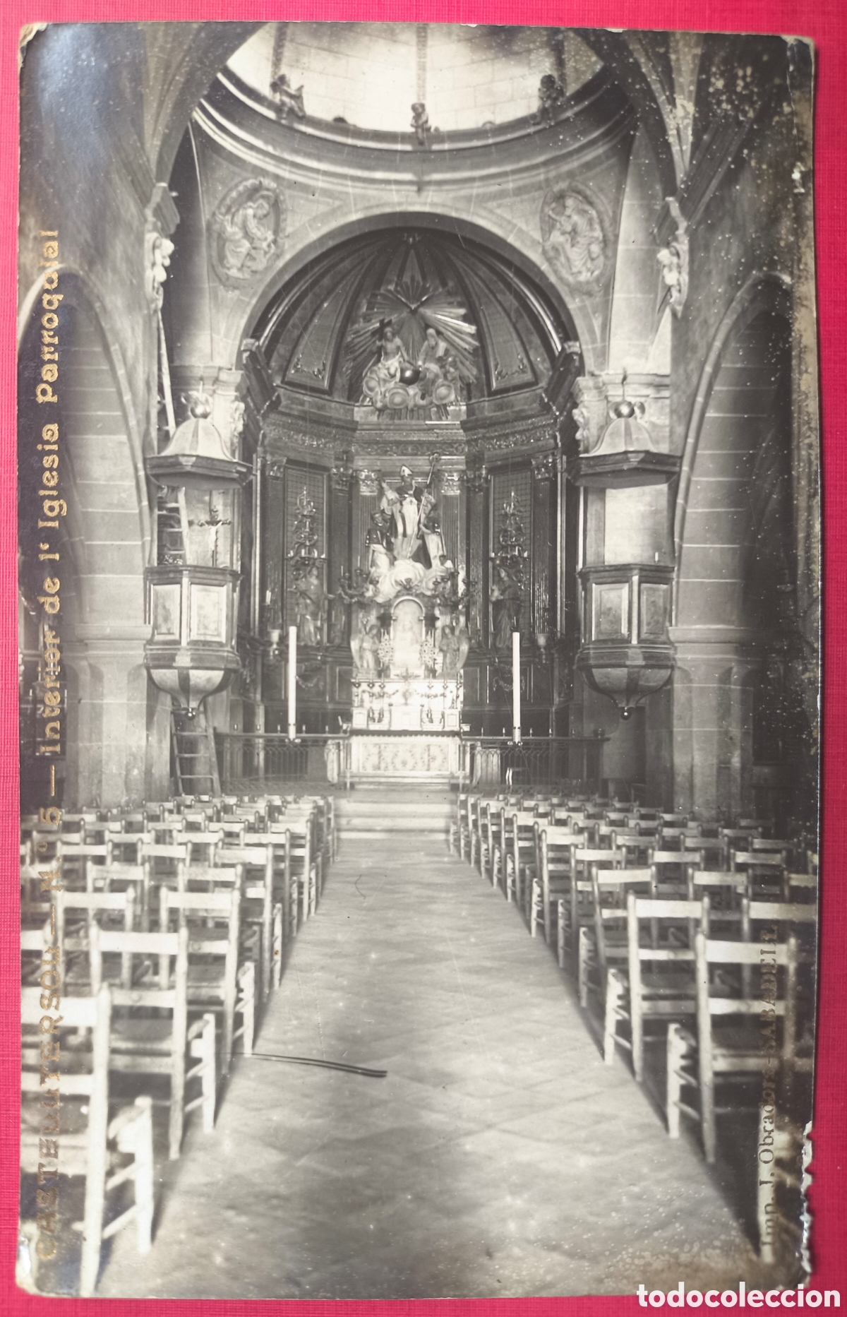 Postales: CASTELLTER&Ccedil;OL ESGL&Eacute;SIA INTERIOR POSTAL FOTOGR&Aacute;FICA IMP. J. OBRADORS MOIAN&Egrave;S C. 1920