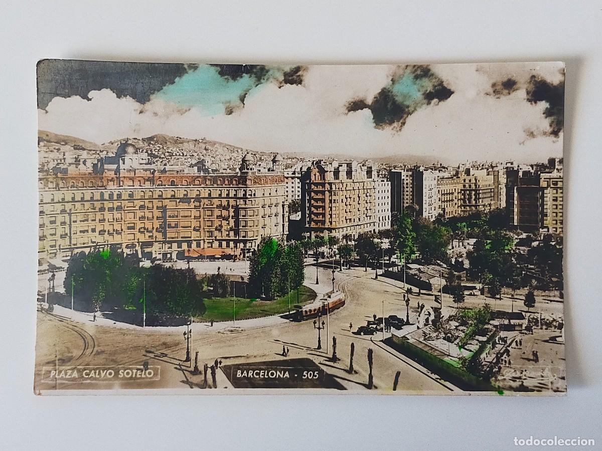 Postales: Tarjeta Postal BARCELONA: Plaza Calvo Sotelo - Fot. Zerkowitz - Sin Circular.