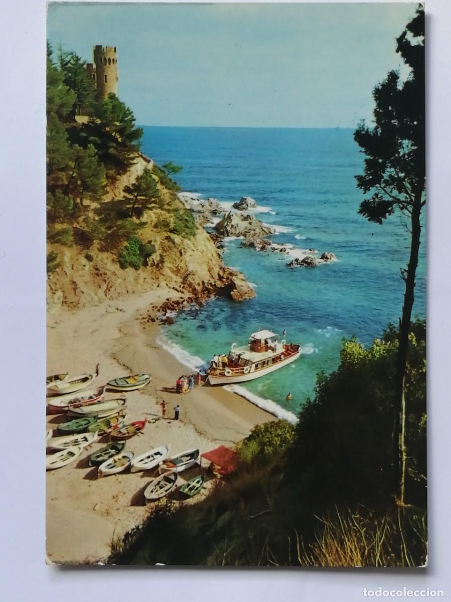 Postales: POSTAL 18653 ESCRITA-UBACH 357 LLORET DE MAR GIRONA MAGICO RINCON DE LA CALETA PLAYA BARCO