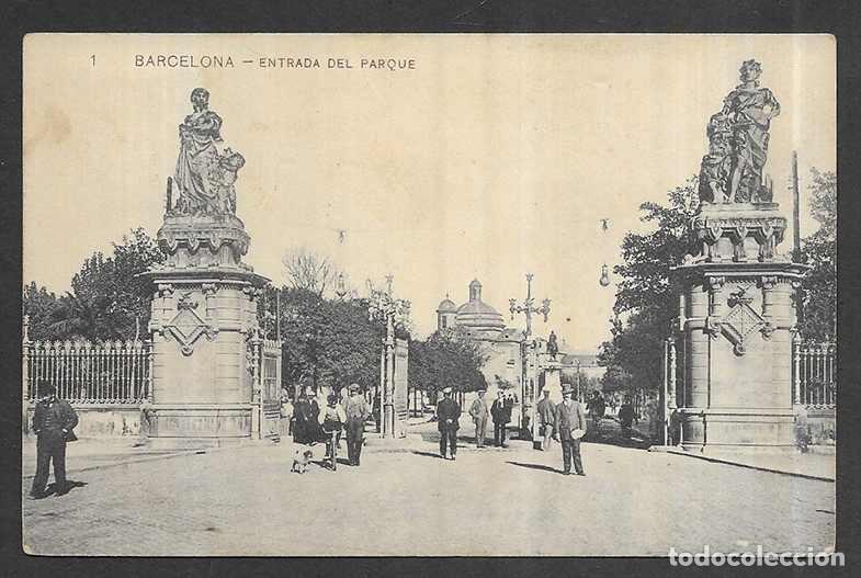 Postales: Postal. Barcelona - 1 Entrada al Parque. 1911 Samsot y Miss&eacute; Hs. Barna,