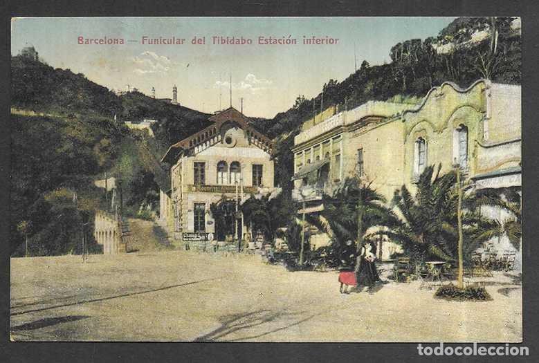 Postcards: Postal. Barcelona - Funicular del Tibidabo Estaci&oacute;n inferior. Modern Serie 1924