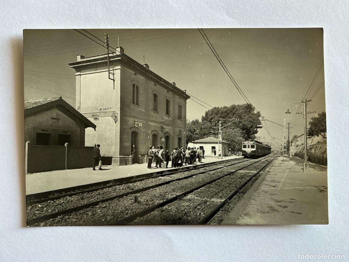 Postais: POSTAL FOTOGR&Aacute;FICA RECORT N&ordm; 2 ESTACI&Oacute;N CON TREN FERROCARRIL SAN JUAN DESPI BARCELONA