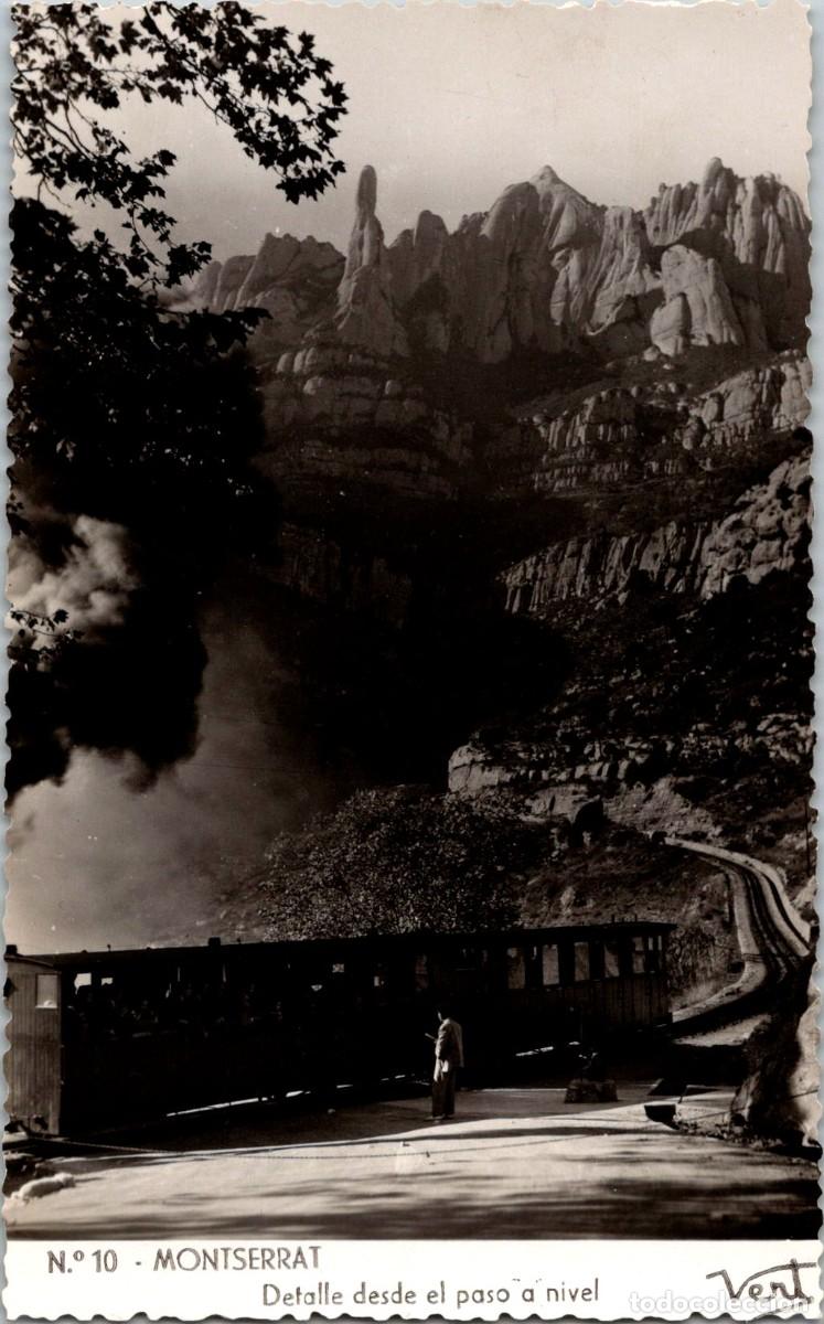 Postales: Montserrat - Detalle desde el paso a nivel - Vert 10 - Reverso sin imprimir - 139x86mm - In&eacute;dita en