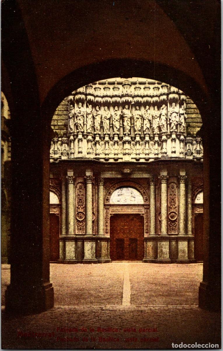 Postales: Montserrat - Fachada de la Bas&iacute;lica - Vista parcial - Sin datos- n&ordm; 163 - Coloreada - 139x88mm