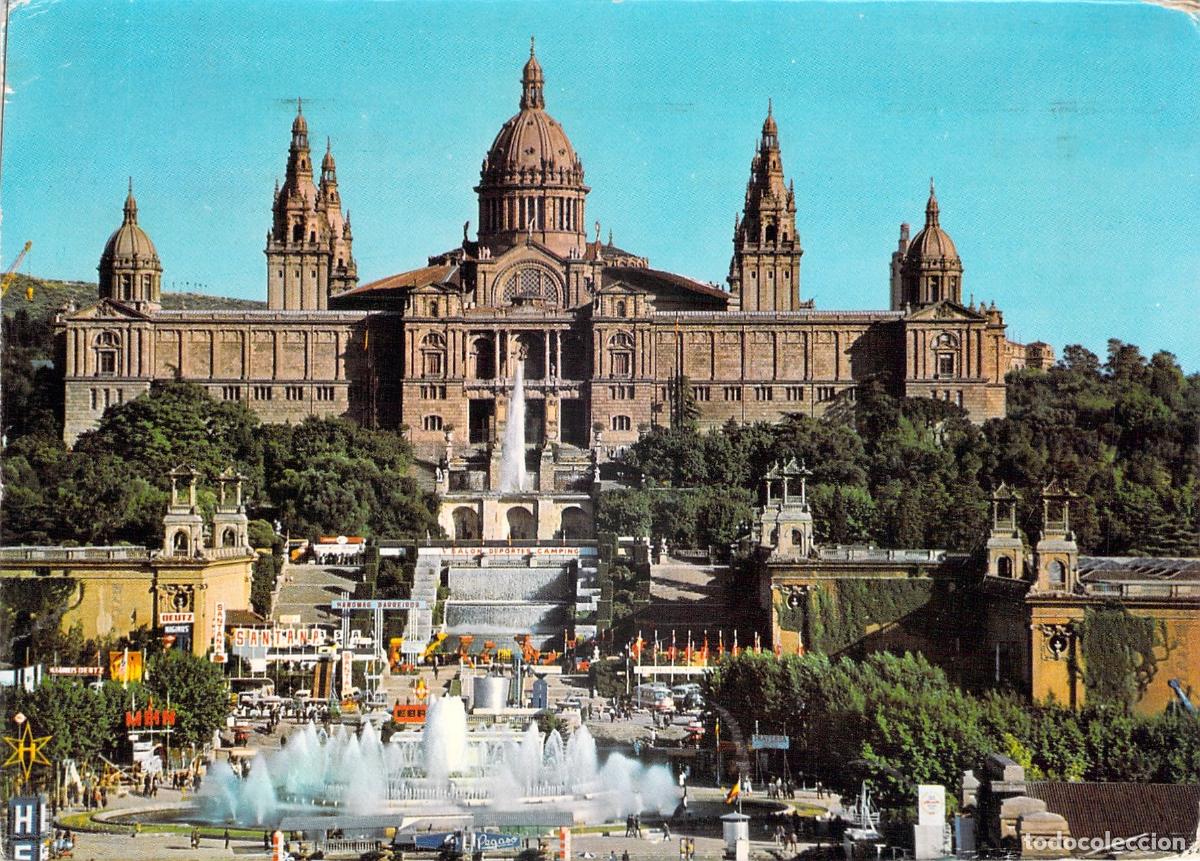Postales: Postal Barcelona Palacio Nacional y Fuente Monumental de Montju&iuml;c
