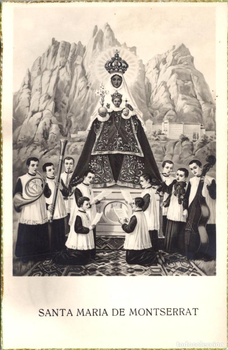 Postales: Santa Mar&iacute;a de Montserrat - Estamper&iacute;a de Arte 29 - Bordes dorados - 138x89mm - In&eacute;dita en Todocolec