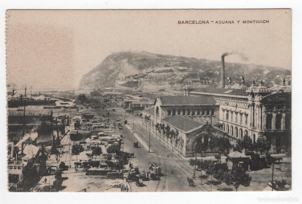 Postales: BARCELONA ADUANA Y MONTJUICH NUEVA SIN ESCRIBIR VER REVERSO