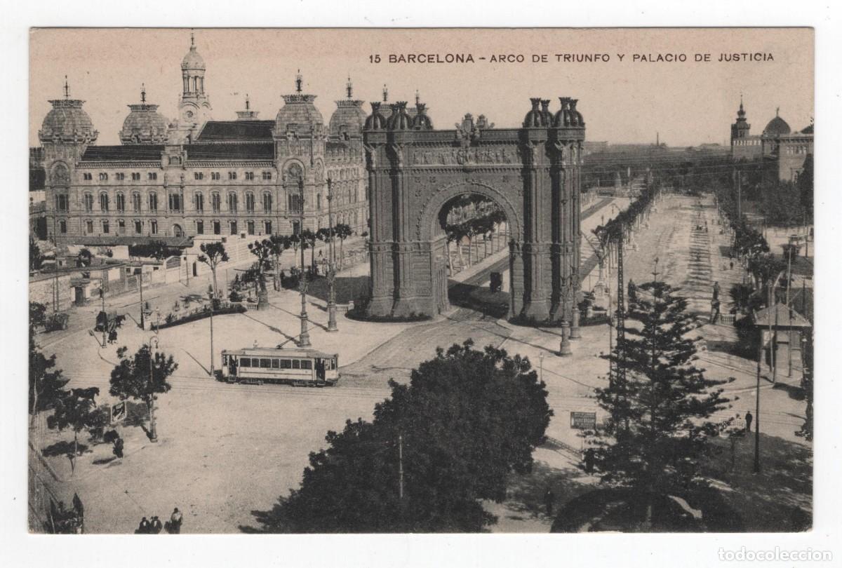 Postales: BARCELONA ARCO DEL TRIUNFO Y PALACIO DE JUSTICIA MISSE HNS. NUEVA SIN ESCRIBIR VER REVERSO