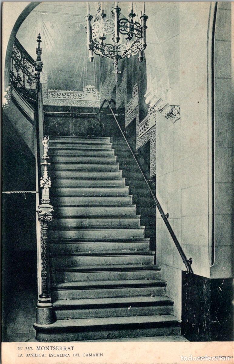 Postales: Montserrat - La Bas&iacute;lica - Escalera del Camar&iacute;n - LB / Thomas 557 - Sin dividir - 138x89mm