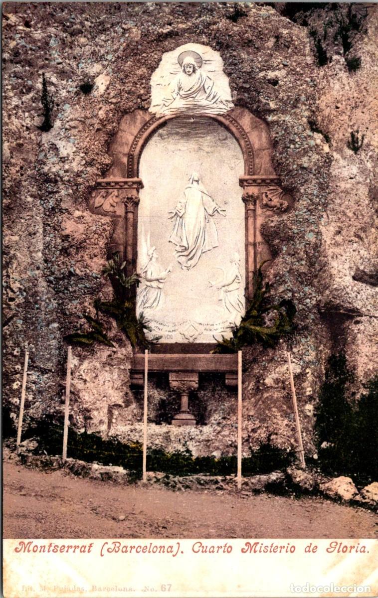 Postales: Montserrat - Cuarto Misterio de Gloria - Lit. M. Pujadas 67 - Coloreada - Sin dividir - 140x87mm