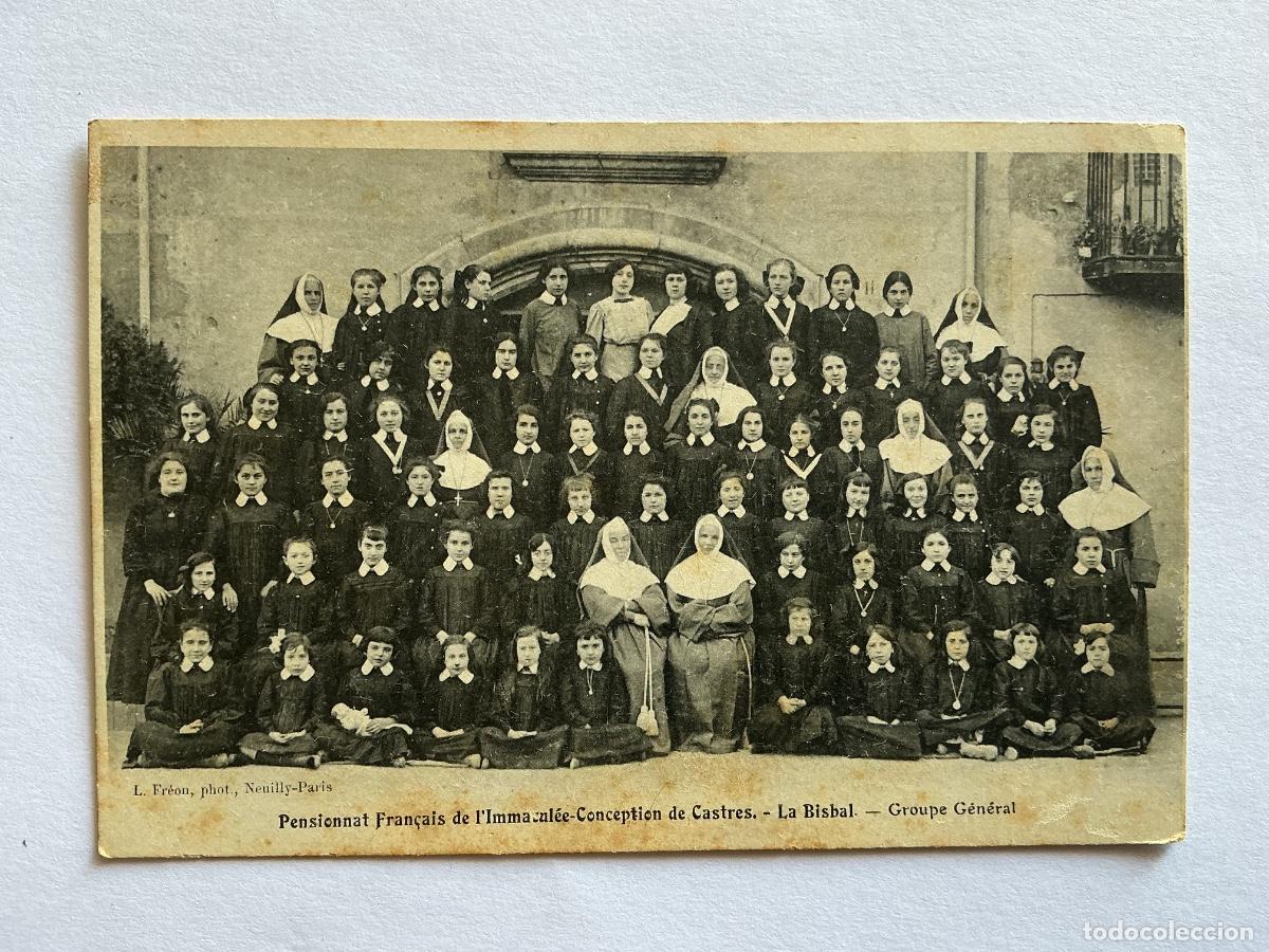 Postkarten: POSTAL L. FREON GROUPE GENERAL PENSIONNAT FRANCAIS IMMACULEE CASTRES LA BISBAL GERONA GIRONA