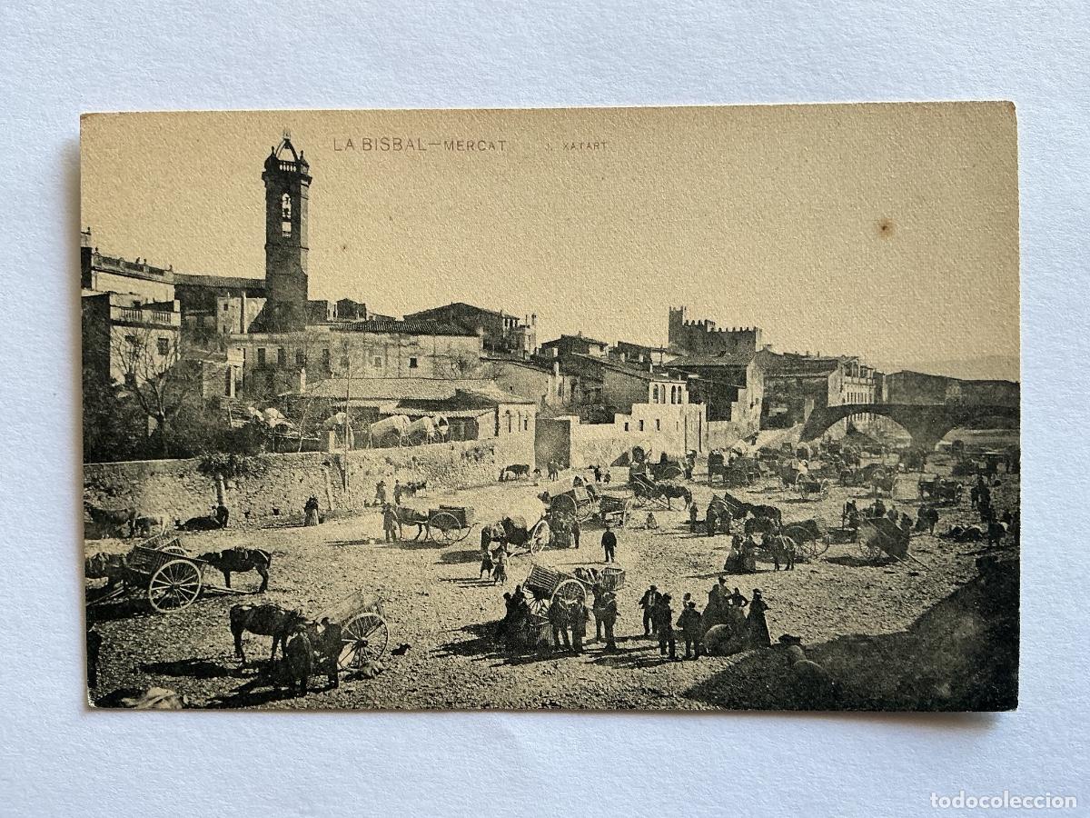 Postkarten: POSTAL J. XATART MERCADO DE GANADO MERCAT CARROS LA BISBAL GERONA GIRONA