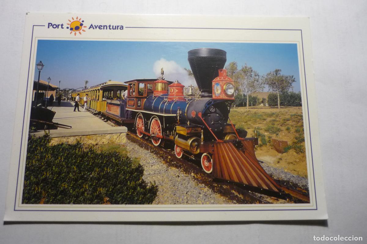 Postales: postal port aventura atraccion tren -escrita cm