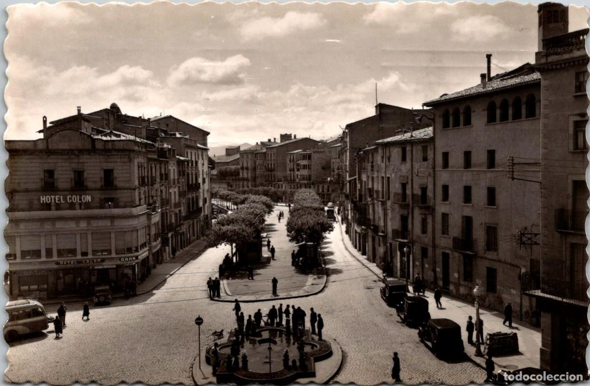 Postales: Vich - Paseo de Jos&eacute; Antonio - Garc&iacute;a Garrabella 5 - 140x91mm - Hotel Col&oacute;n - Autocar