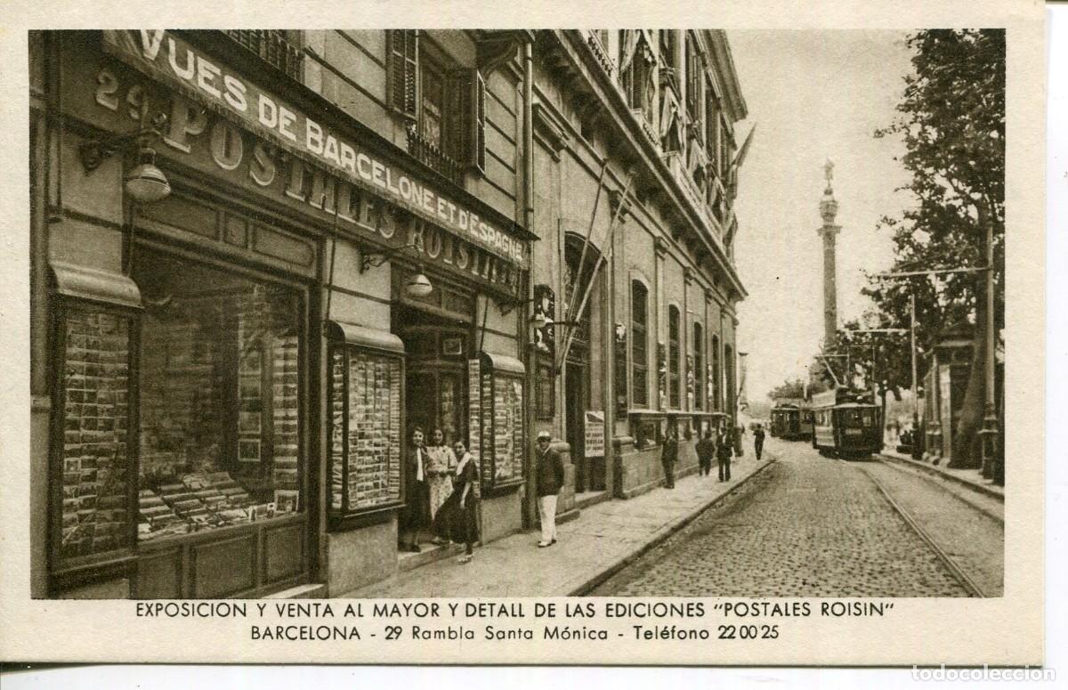 Postcards: BARCELONA-RAMBLA SANTA MONICA-TIENDA EXPOSICI&Oacute;N Y VENTA DE POSTALES ROISIN-RARA