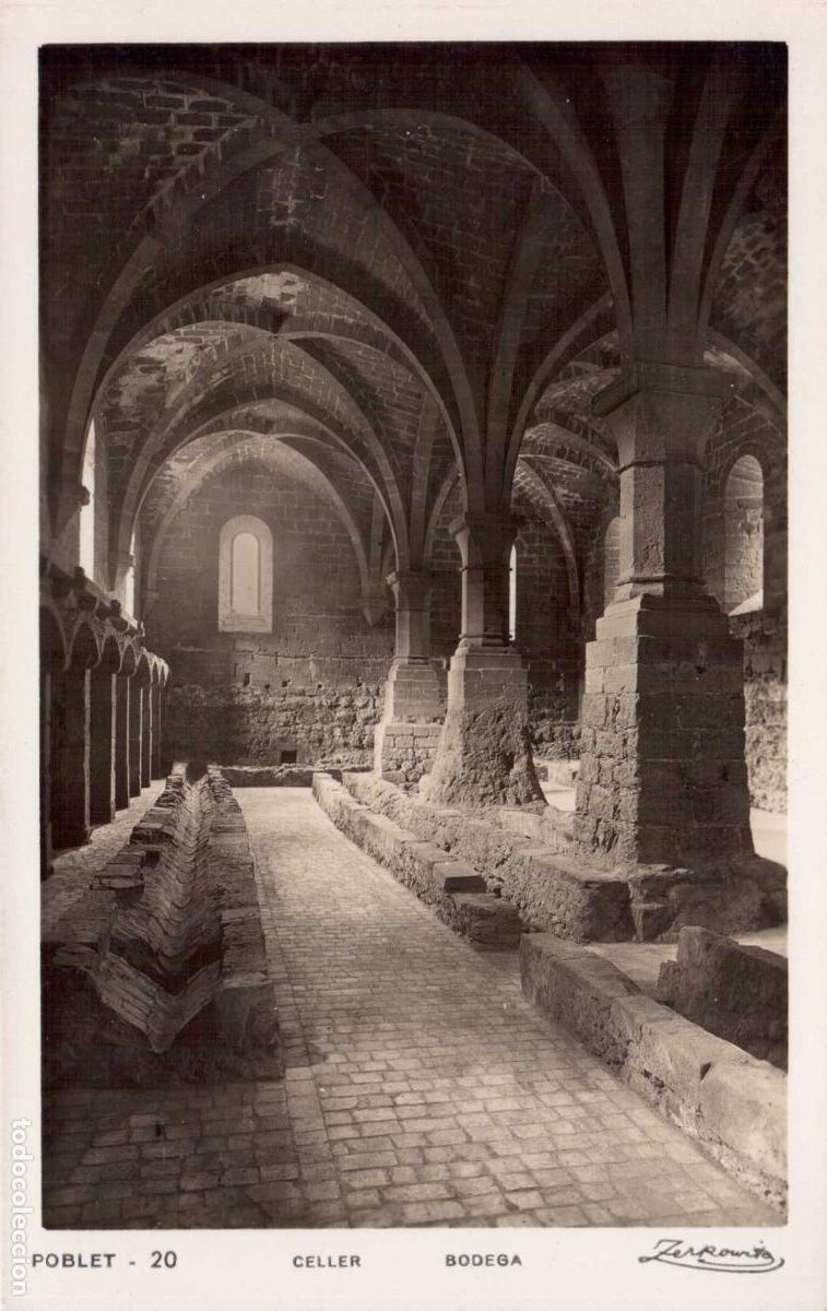 Postales: TARJETA POSTAL POBLET N&ordm; 20 BODEGA TALLERES A. ZERKOWITZ FOTOGRAFO BARCELONA