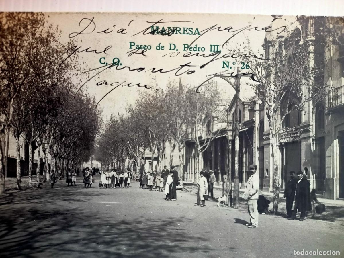 Postales: POSTAL DE MANRESA &rdquo;PASEO DE D.PEDRO III&rdquo; N&ordm; 26 DE UNION UNIVERSAL DE CORREOS