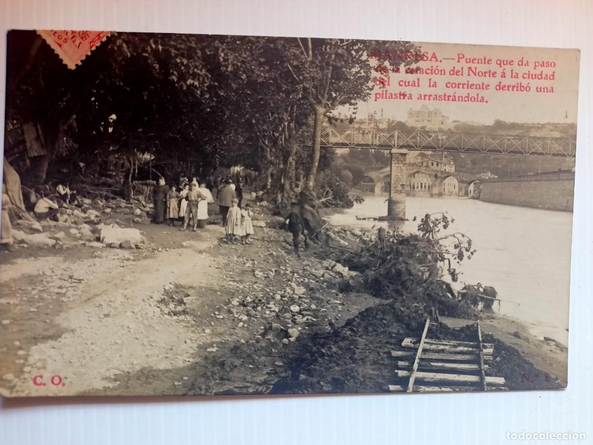 Postales: POSTAL ANTIGUA DE MANRESA &rdquo;PUENTE QUE DA PASO A LA ESTACION DEL NORTE&rdquo;