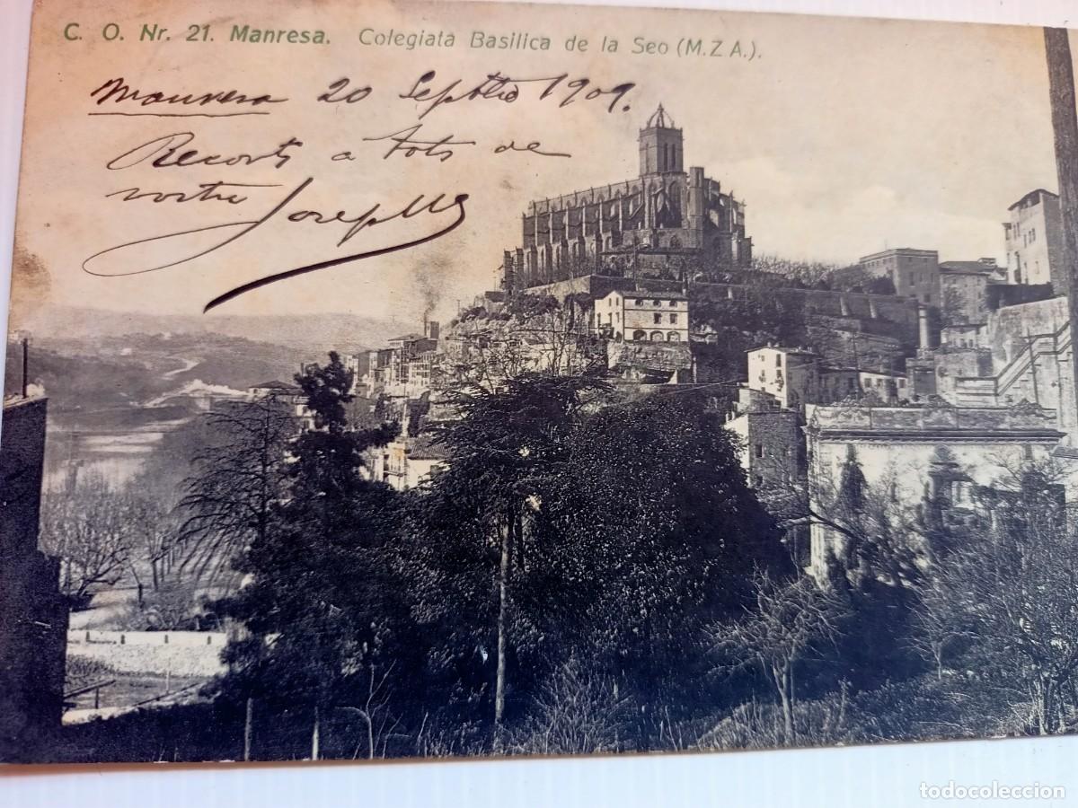 Postales: POSTAL ANTIGUA DE MANRESA -COLEGIATA BASILICA DE LA SEO (M.Z.A.)