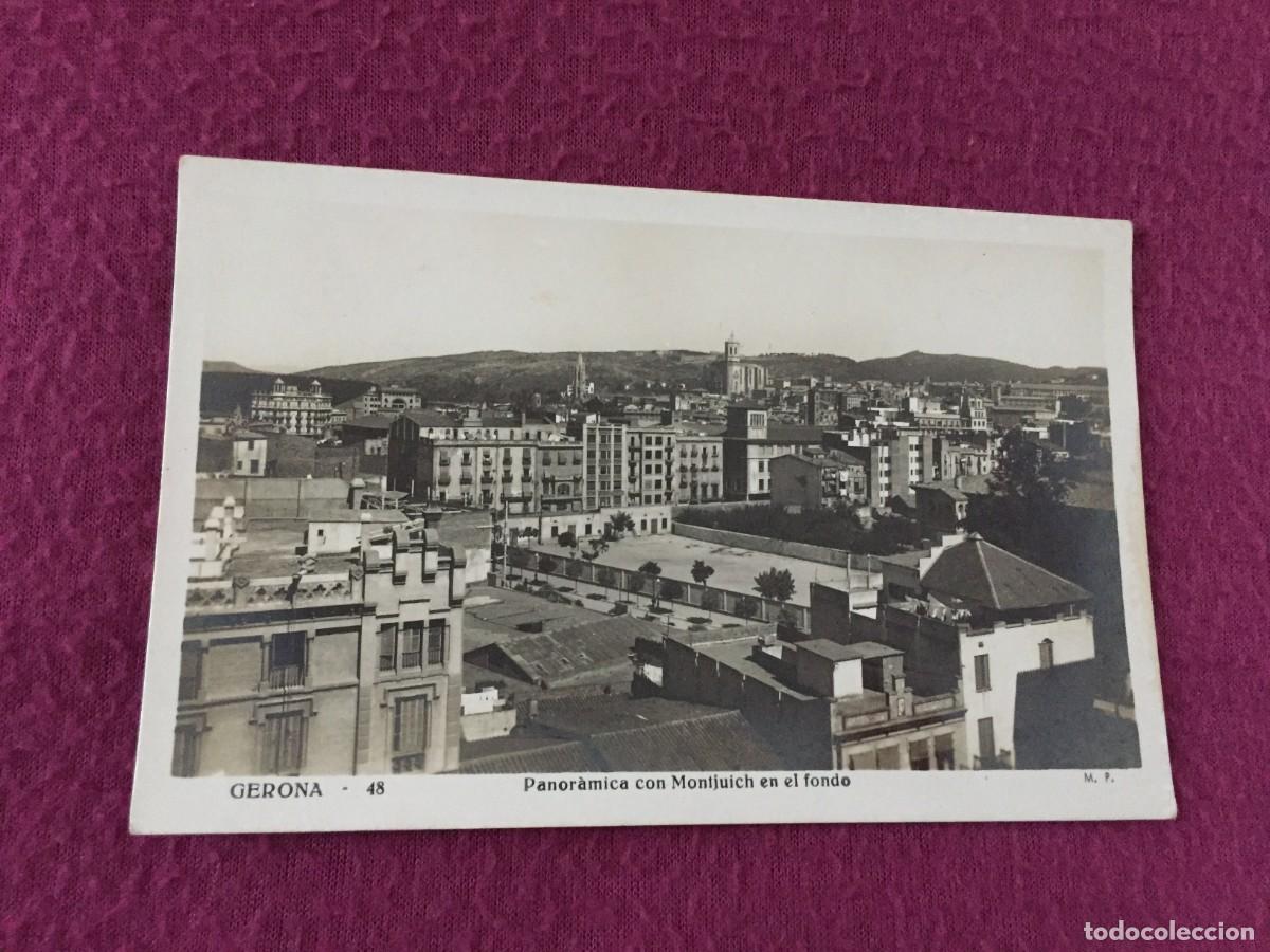Postales: POSTAL FOTOGRAFICA DE GERONA N&ordm; 48 - PANORAMICA CON MONTJUICH EN EL FONDO - SIN CIRCULAR