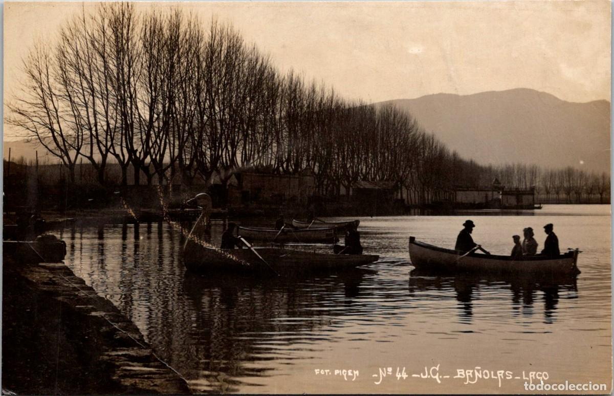 Postales: Ba&ntilde;olas - Lago - Fot. Pigem - J. C. n&ordm; 44 - Postal Fotogr&aacute;fica - 136x88mm - Barca Cisne