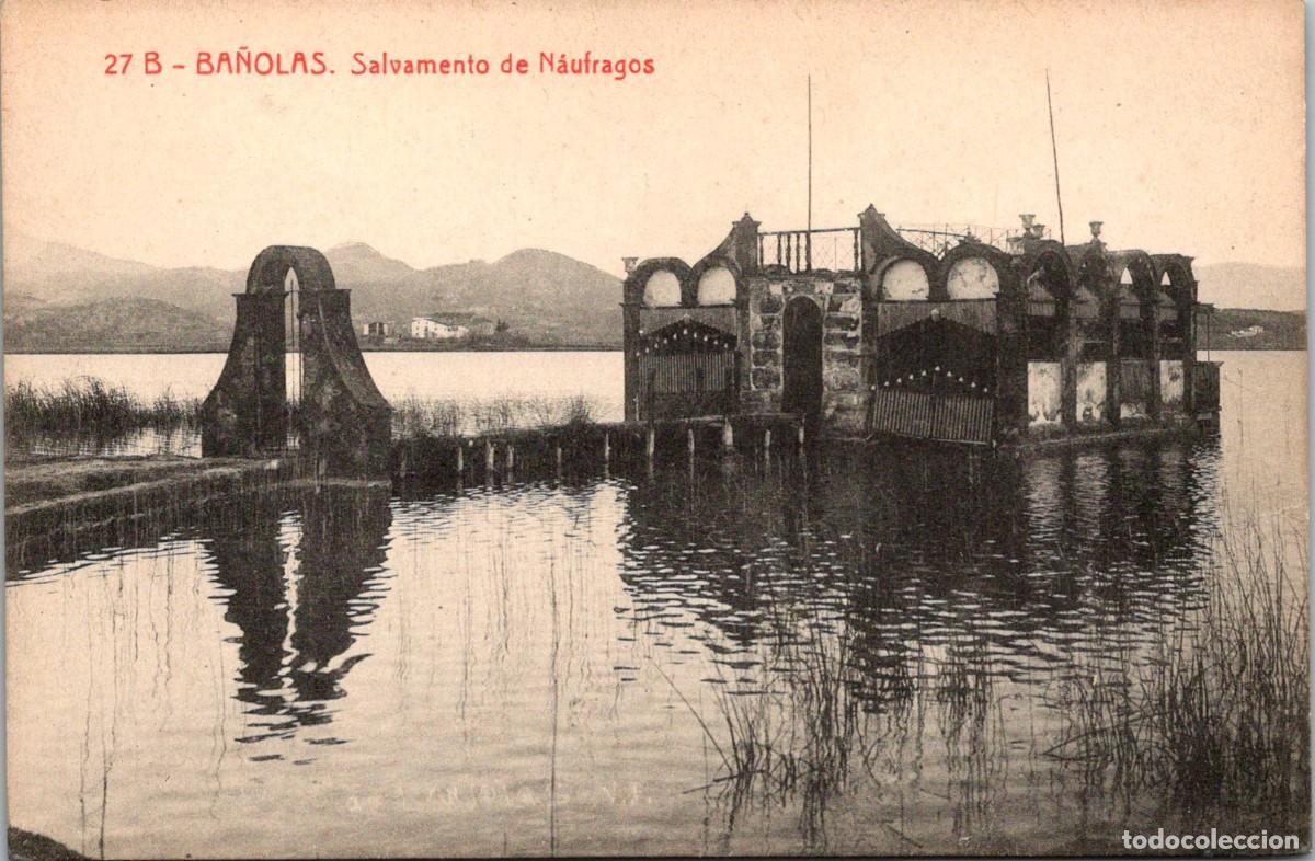 Postales: Ba&ntilde;olas - Salvamento de N&aacute;ufragos - Fototipia Thomas n&ordm; 27 B - Edici&oacute;n Claramunt - 136x90mm