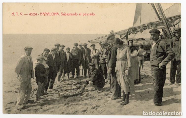 Cartoline: a11163 badalona subastando el pescado atv n&ordm;4524 sc animada