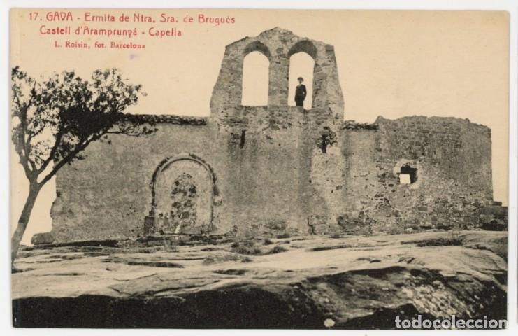 Postales: a11179 Gava Ermita Ntra Sra Brugues Castell D'aramprunya Capella Roisin N&ordm;17 sc reverso tampones