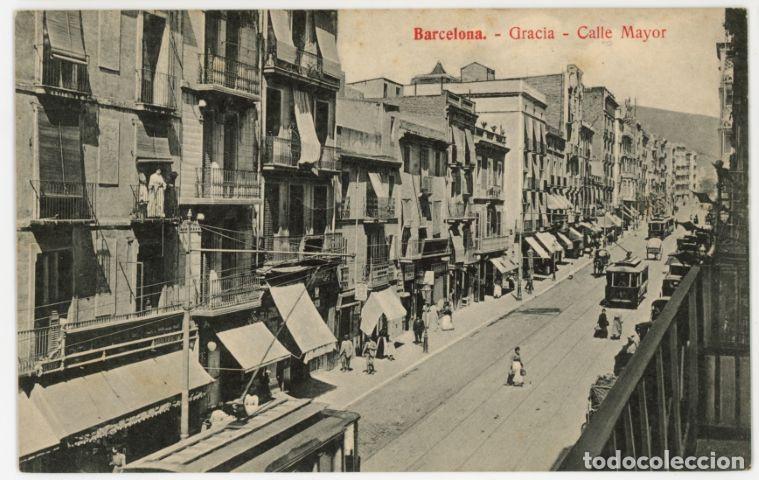 Postales: a11191 Barcelona Gracia Calle Mayor K.H.B. 14798 sc animada tranvias