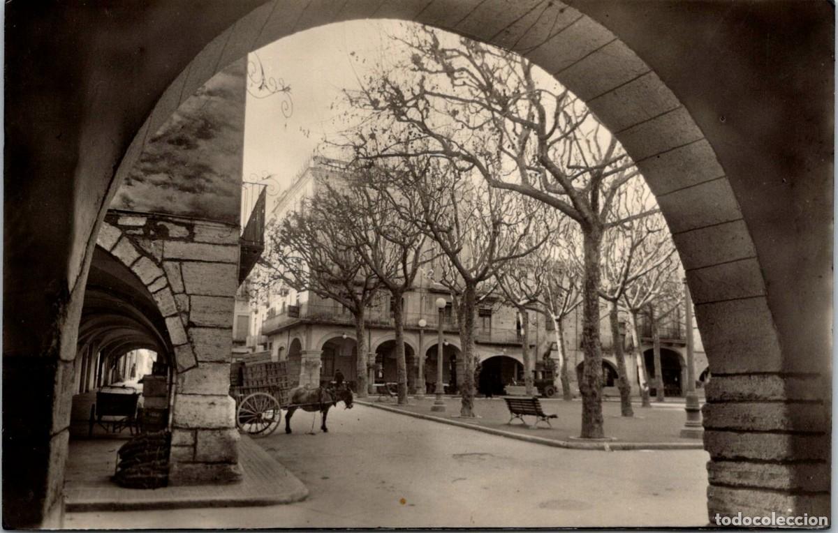 Postales: Ba&ntilde;olas - Plaza de Espa&ntilde;a - Ed. Fot. Bosch 21 - 143x92mm - Carro - Burro
